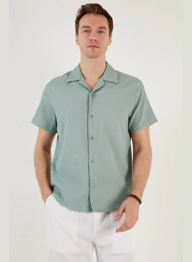 Buratti  Buratti Apache Collar Short Sleeve Regular Fit Shirt Men's SHIRT CF24S117842 for Men | Best Price UAE