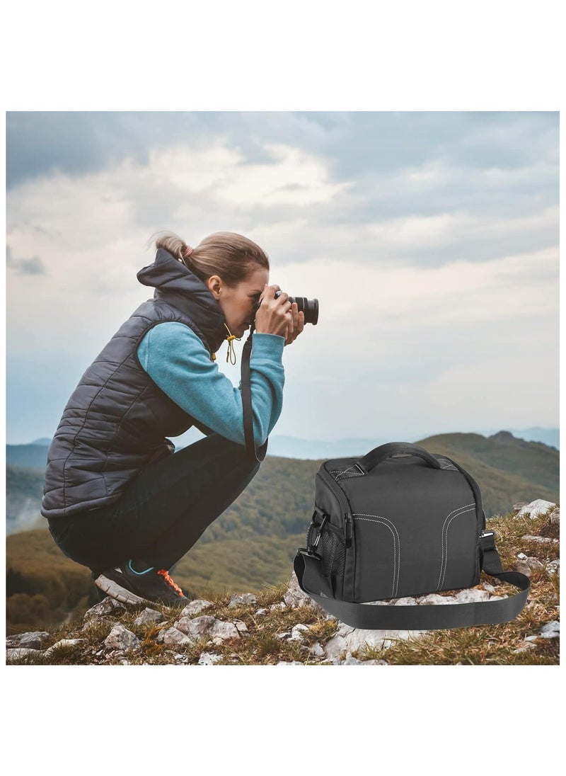 Hihonor Padded Camera Bag Travel Camera Shoulder Bag Water-Resistant Shock-Proof Camera Case Messenger Bag for DSLR/SLR/Mirrorless Camera Case with Removable Dividers  - Image 2