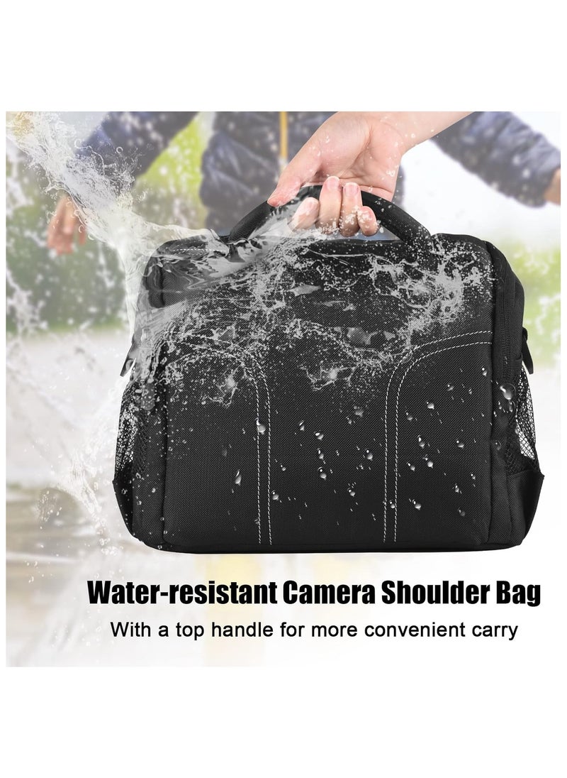 Hihonor Padded Camera Bag Travel Camera Shoulder Bag Water-Resistant Shock-Proof Camera Case Messenger Bag for DSLR/SLR/Mirrorless Camera Case with Removable Dividers  - Image 3
