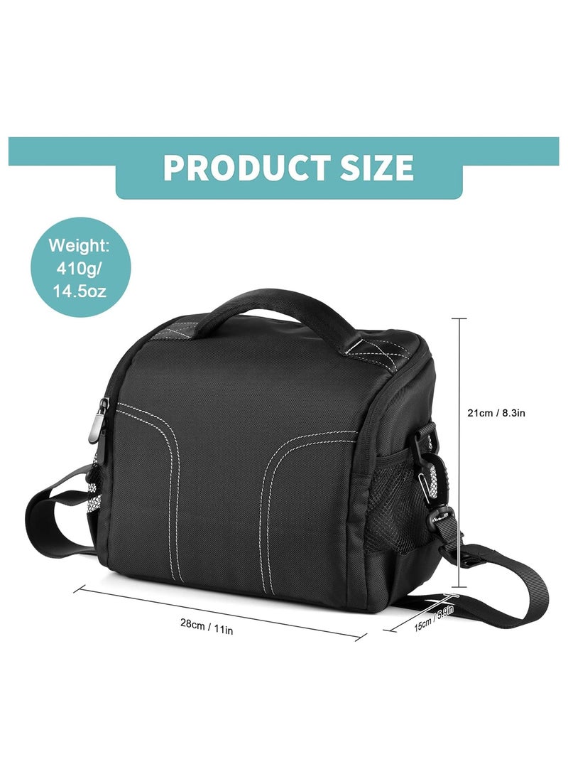 Padded Camera Bag Travel Camera Shoulder Bag Water-Resistant Shock-Proof Camera Case Messenger Bag for DSLR/SLR/Mirrorless Camera Case with Removable Dividers