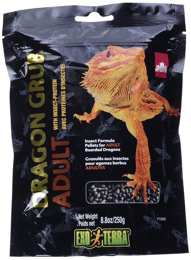 Exo Terra Dragon Grub Adult 8.8 oz - High-Protein Bearded Dragon Food with Black Soldier Fly Larvae - Nutrient-Rich, Insect-Based Pellets for Insect-Eating Reptiles, Supports Bone & Digestive Health - Image 1
