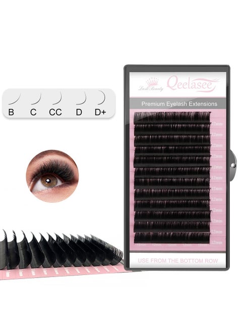 0.07 Thickness CC Curl 11mm Volume Mink Eyelash Extensions Silk Individual Lash Extensions Semi-permanent Pure Korean Silk lashes Soft Application for Professional Salon Use