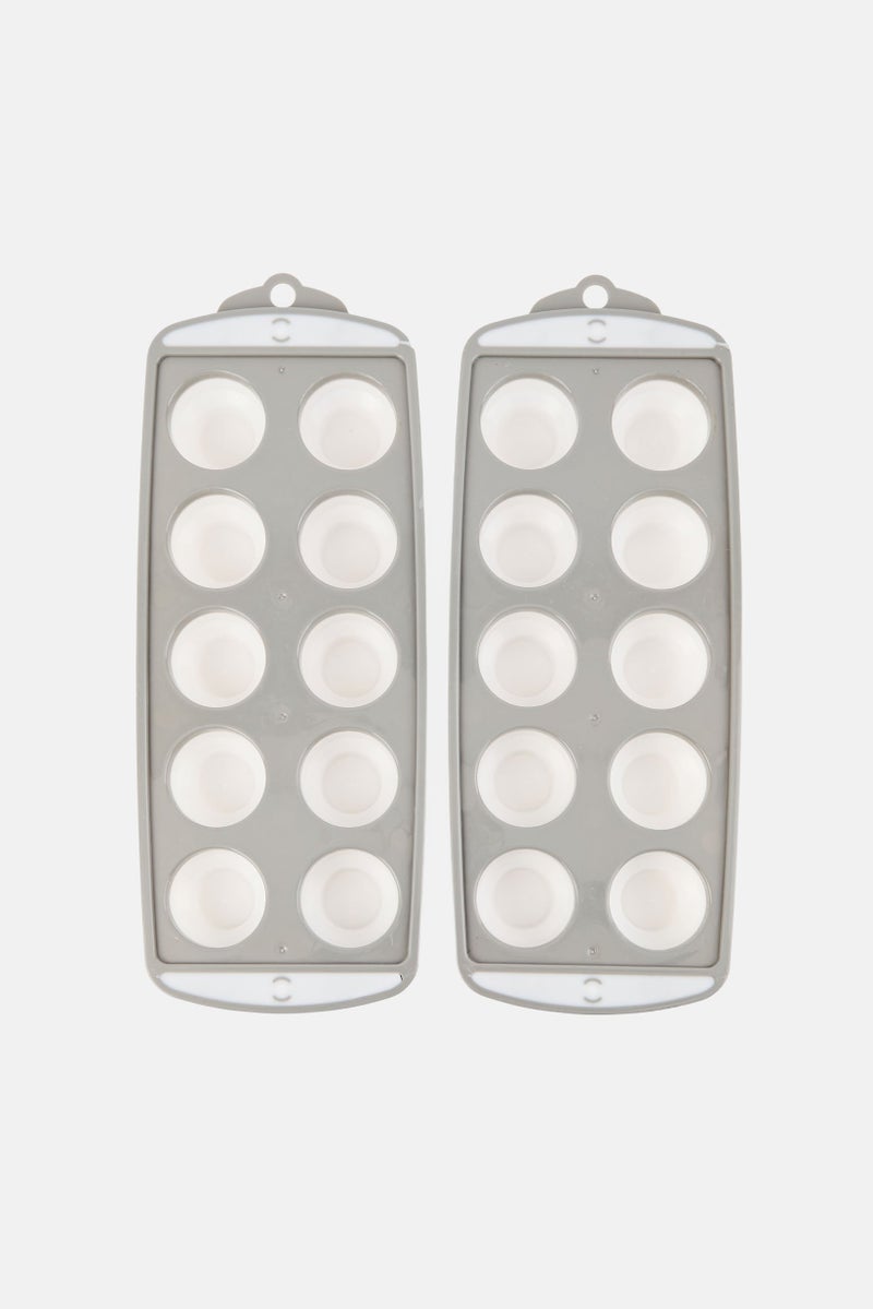 COOK WITH COLOR 2 Piece Ice Cube Trays, Grey - Image 1