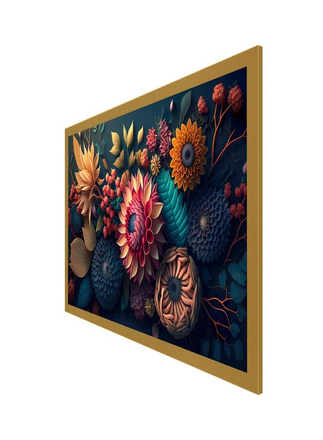 DEKORSTATION Stunning Artwork Floral Kaleidoscope Multi Color Floating Framed Canvas Wall Painting for Home and Office Décor (18 Inch W x 12 Inch H) - Image 2