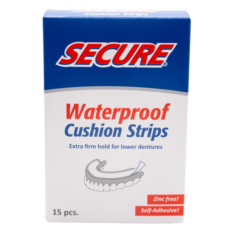 Secure Denture Adhesive Strips Zinc Free Waterproof Comfortable Cushion Fit for Lowers Extra Firm AllDayHold No Mess Clean Ingredients 45 Strips 3 Pack