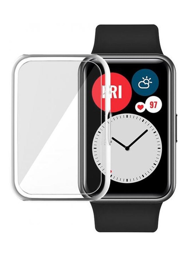 Beauenty Case For Huawei Watch Fit. Strap Tpu Silicon Allaround Screen Protector Cover Bumper Protector Full Cover Screen Protection For Huawei Watch Fit (Transparent) Clear - Image 1