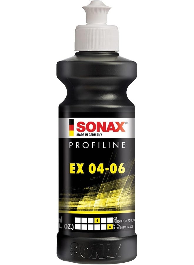 SONAX Profiline EX 04-06 –250 مل طلاء عالي اللمعان خالٍ من السيليكون للاستخدام الاحترافي لتصحيح العيوب الطفيفة في الطلاء والتشطيب – يزيل علامات الصنفرة P2000 - Image 1