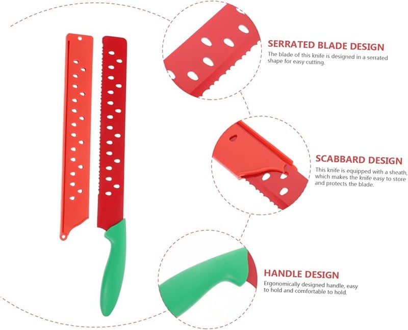 Watermelon Cutter Knife Set Of 2 Pieces Size 43 5X4 5X1cm Multifunctional Kitchen Baking Tool - Image 3