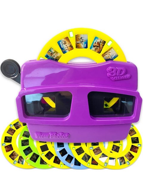 3D Viewer Toy Viewfinder With 6 Reels - View Masters For Kids - 84 Hd Images 3D Reel Viewer With Baseball, Flowers, Space, Dinosaurs & Animals Slides - Slide Viewer In Vibrant Colors