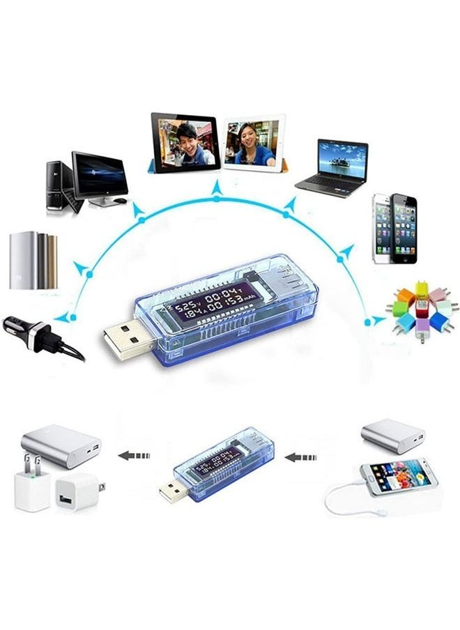 USB Charger Current Voltage Meter Tester, Power Meter Detector, Battery Capacity Tester, for Test Charging Power, Voltage and Current, and Power Bank Capacity, etc.