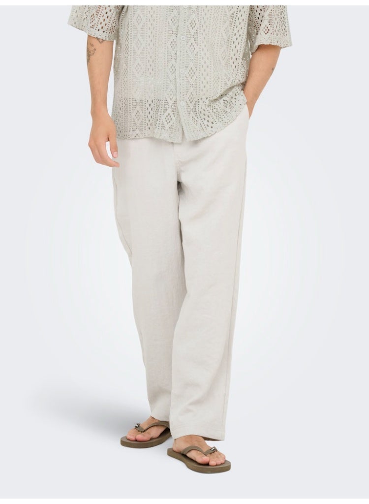 Only & Sons Men's Rayon-Nylon Blend Trousers - Image 1