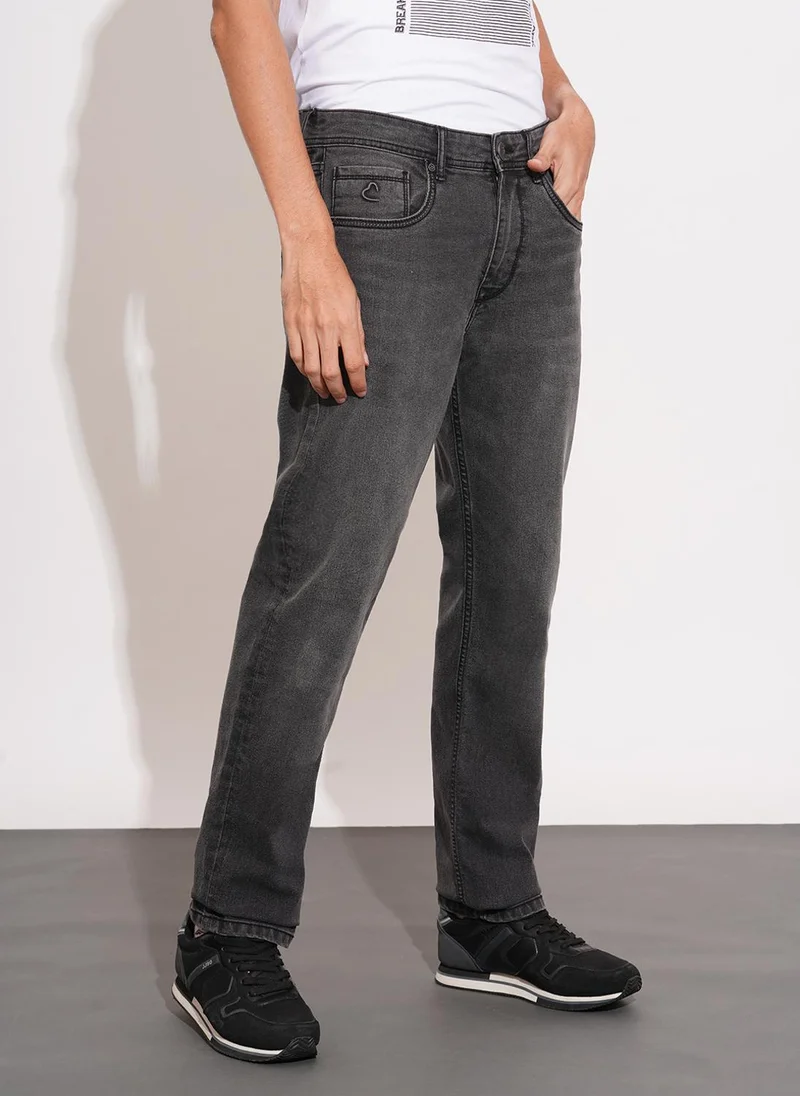 Being Human GREY Men Regular Fit Mid-Rise Light Fade Jeans for Men | Best Price UAE