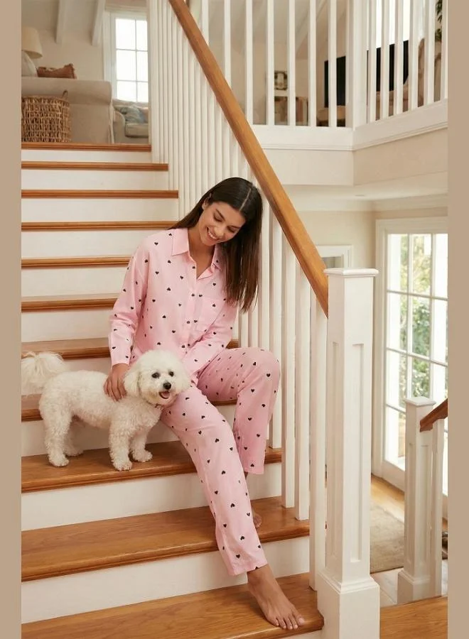 ليلا طقم بيجامة صيفي واسع بأرجل واسعة من ليلا للنساء