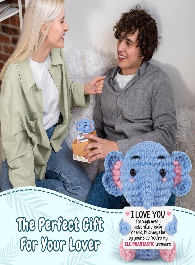 Hudiegify Fathers Day Husband Presents Handmade Anniversary Elephant Gifts for Him Her, Romantic I Love You Boyfriend Girlfriend Presents, Anniversary Birthday Gift for Women Men Couples Husband Wife - Image 2