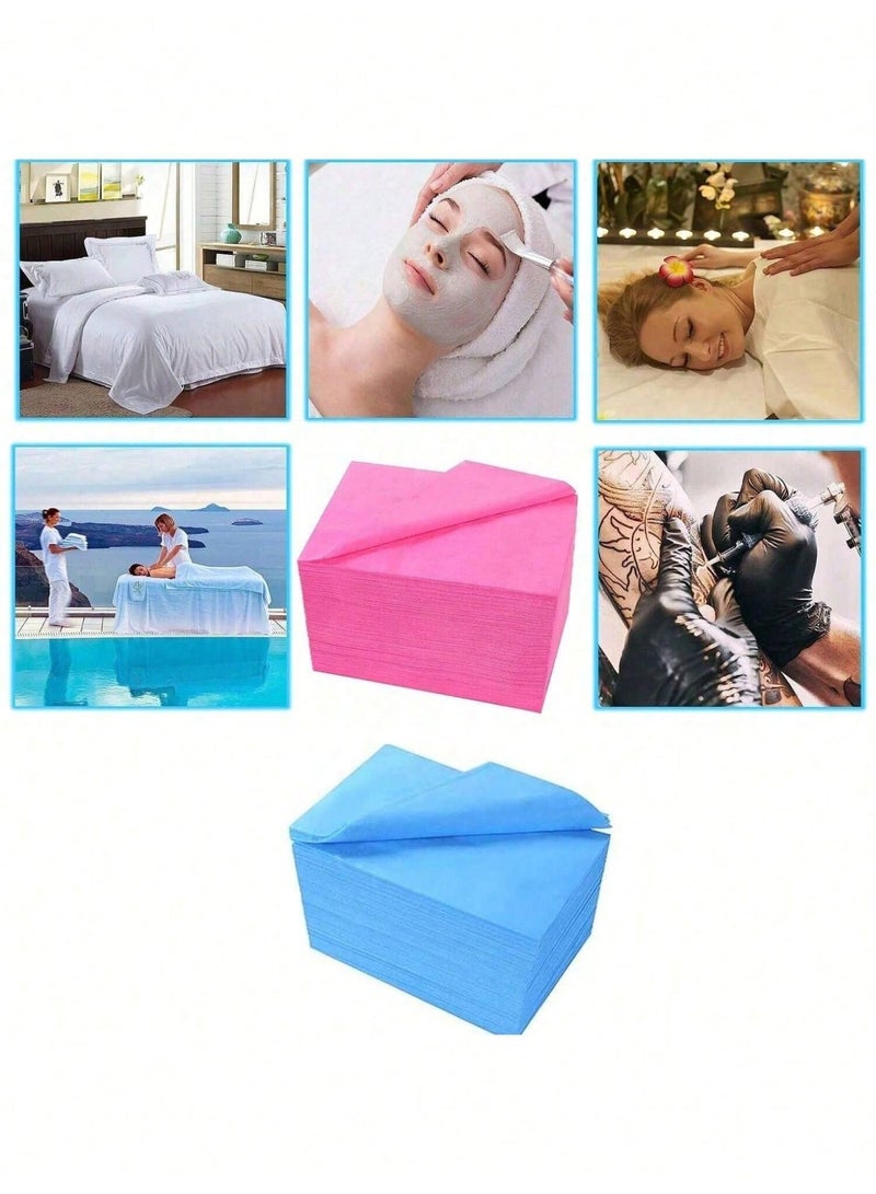 كيلا 100 قطعة شراشف سرير يمكن التخلص منها غير المنسوجة، مقاس 31 × 71 بوصة، قابلة للتنفس، مثالية للسبا، التدليك، الوشم، الفنادق، الصالونات والسفر، ألوان: أبيض، وردي، أزرق - Image 2