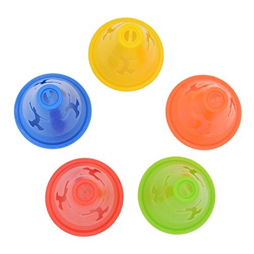 Famgee 3 Inch Plastic Windproof Slalom Cones Inline Roller Skating Cones Pile Cup Roadblocks Traffic Road Cones Set with Holes for Skate Practice Sport Training 5 Colors 20 Pcs - Image 3