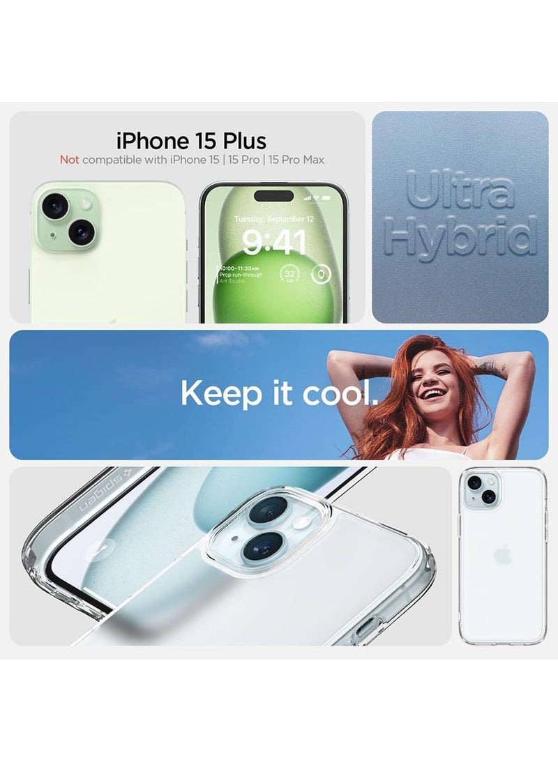 Spigen غطاء حماية Ultra Hybrid لهاتف iPhone 15 PLUS - شفاف - Image 2