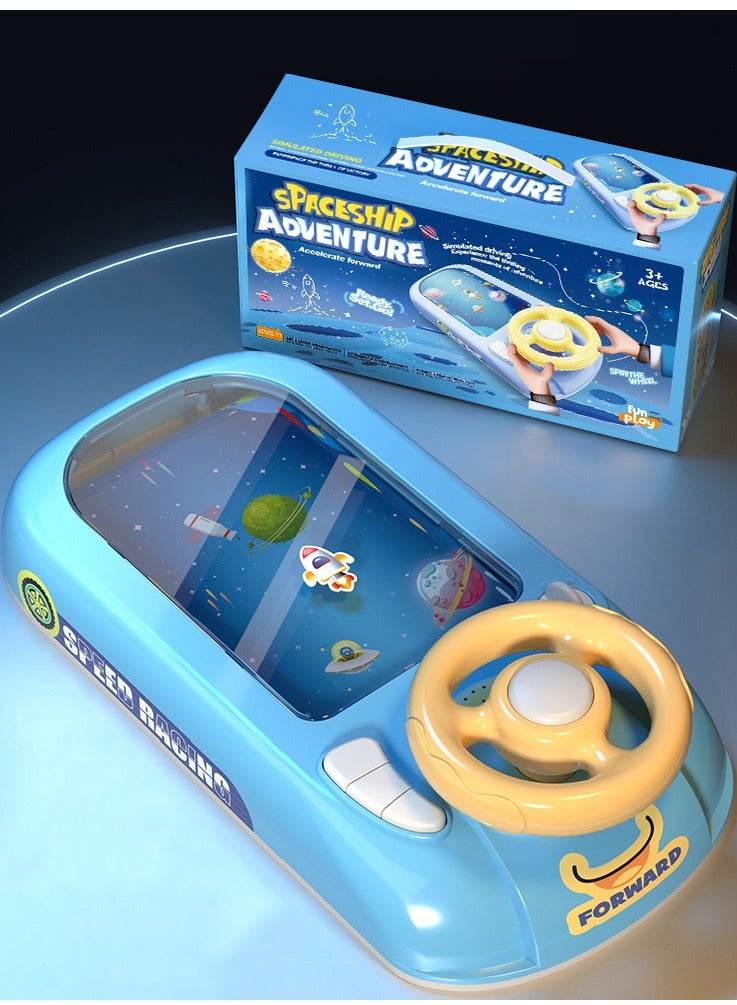 Steering Wheel Game Toys for Kids Simulated Driving Racing Car Game with Musical Interactive Educational Learning Racing Desktop Game Sensory Toy for Young Children (Spaceship) - Image 1