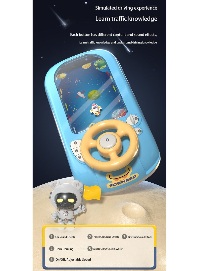 Steering Wheel Game Toys for Kids Simulated Driving Racing Car Game with Musical Interactive Educational Learning Racing Desktop Game Sensory Toy for Young Children (Spaceship) - Image 2