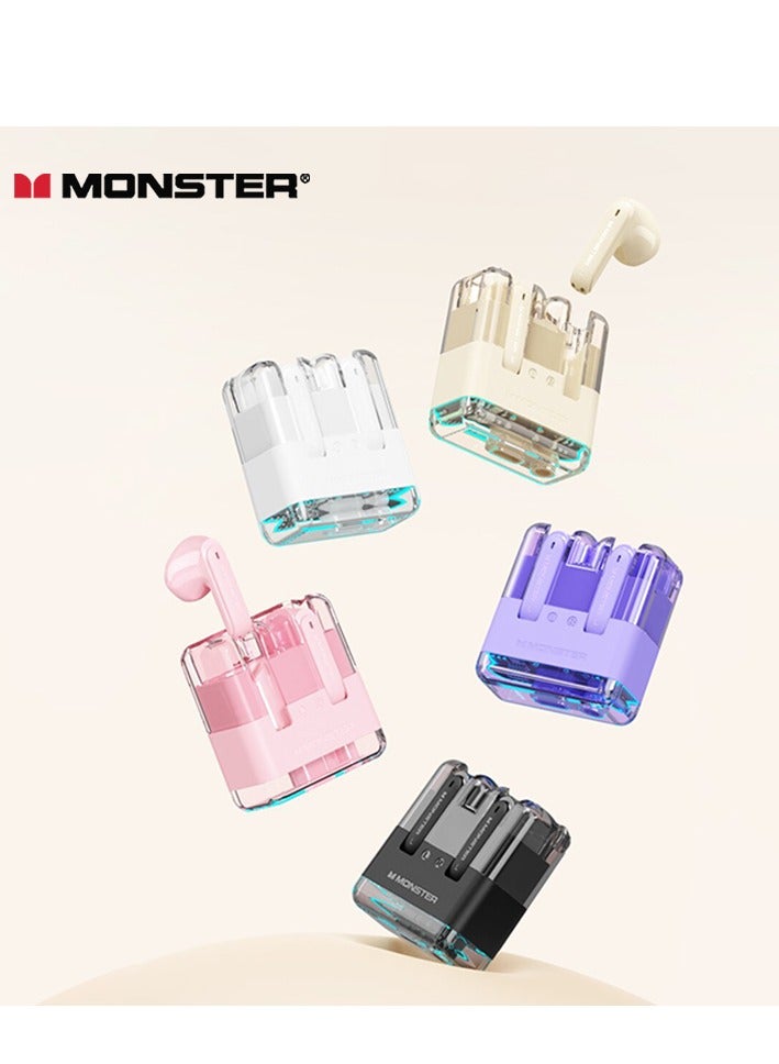 Monster XKT12 Wireless Bluetooth Earbuds Gaming Headphones Deep Bass Low Latency Game Headset with Built-in Microphone For Gaming Noise Canceling Headsets White - Image 5