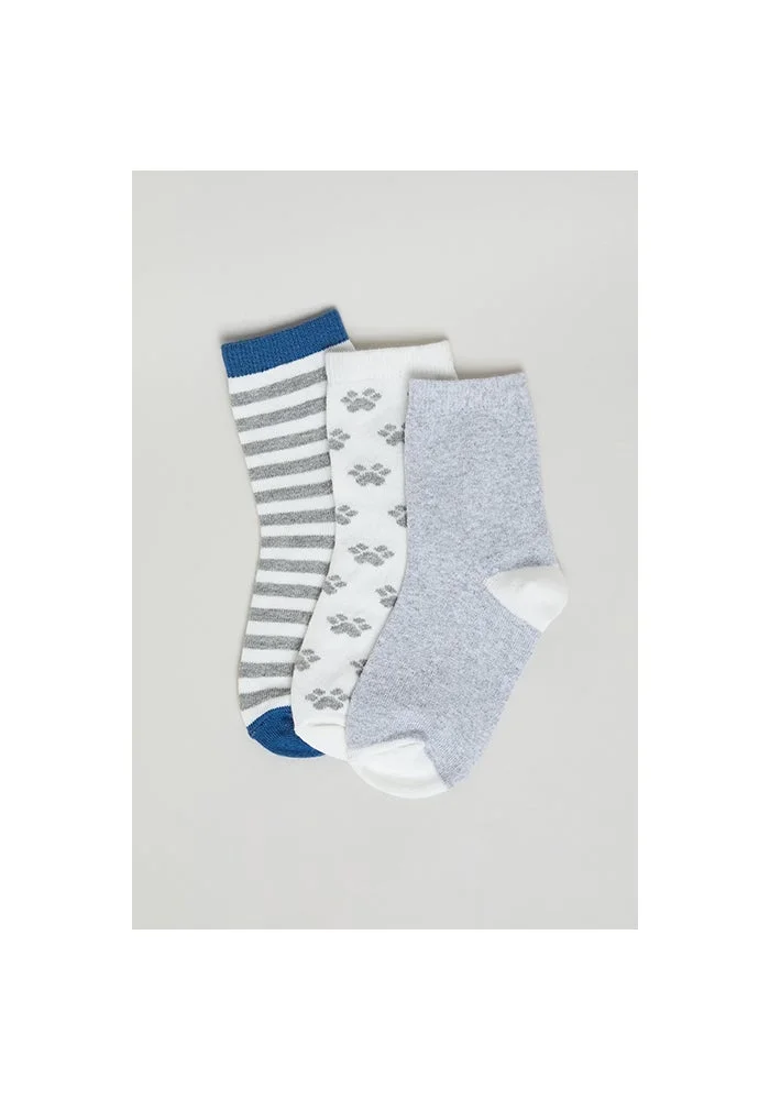 R&b 3 Pack Patterned Ankle Socks