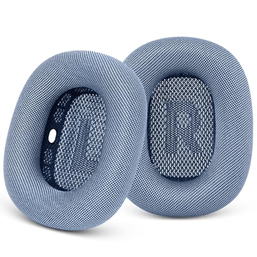 GEVO Upgraded Ear Cushions Replacement Earpads for Apple AirPods Max Headphones, Mesh Fabric Ear Pads Cover with Memory Foam and Magnet for AirPods Max (Sky Blue) - Image 1
