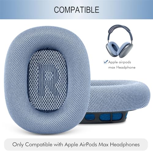 GEVO Upgraded Ear Cushions Replacement Earpads for Apple AirPods Max Headphones, Mesh Fabric Ear Pads Cover with Memory Foam and Magnet for AirPods Max (Sky Blue) - Image 2