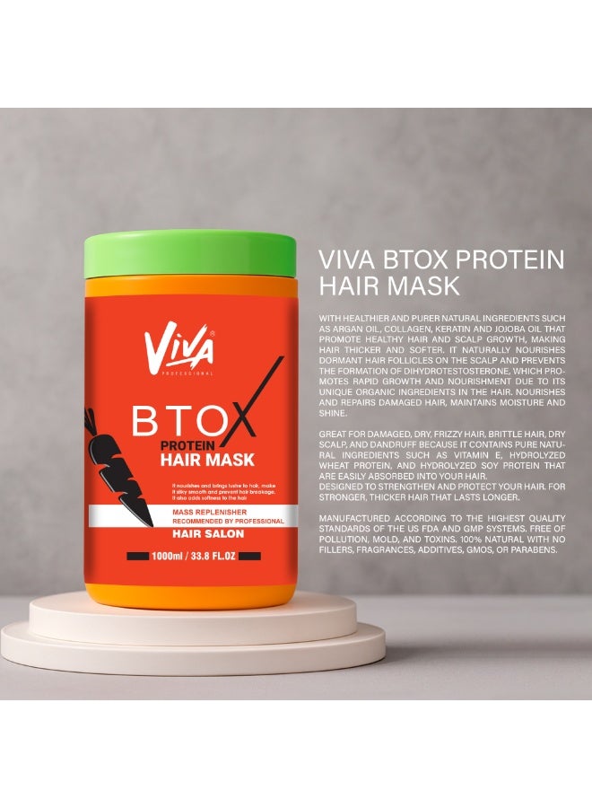 Viva Btox Protein Hair Mask 1000ml Viva Professional – Smooth, Repair & Protect - Image 3