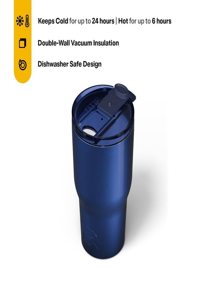 RTIC 30oz Essential Tumbler with Lid, Insulated, Stainless Steel, Metal, Double Wall Vacuum-Insulation, Ceramic Lined, Travel Cup for Iced Coffee, Tea, Hot and Cold Drink, Midnight Dust Metallic - Image 3