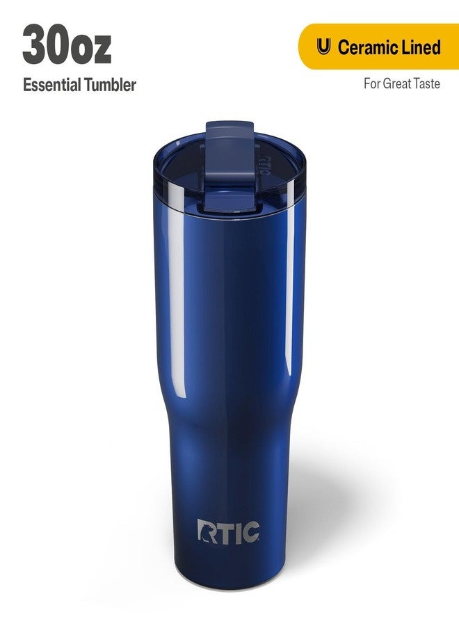RTIC 30oz Essential Tumbler with Lid, Insulated, Stainless Steel, Metal, Double Wall Vacuum-Insulation, Ceramic Lined, Travel Cup for Iced Coffee, Tea, Hot and Cold Drink, Midnight Dust Metallic - Image 2