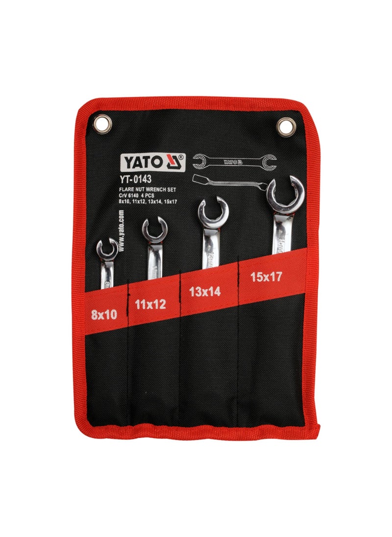 Yato YATO Flare Nut Wrench Set 8X10, 11X12, 13X14, 15X17Mm YT-0143 