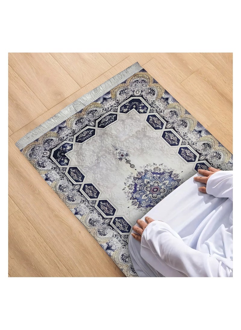  انتكس بيت الستائر سجادة صلاة من INtex Home Velvet - قماش مطبوع مبطن بطبقة مانعة للانزلاق - تصميم تركي عصري - 70 × 110 سم  - Image 3