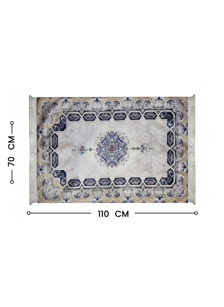  انتكس بيت الستائر سجادة صلاة من INtex Home Velvet - قماش مطبوع مبطن بطبقة مانعة للانزلاق - تصميم تركي عصري - 70 × 110 سم  - Image 4