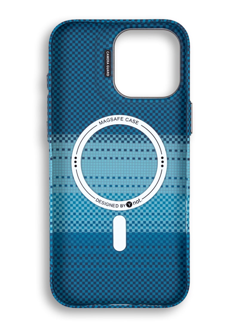 MagSafe carbon fiber protection case with camera stand for iPhone 16 Pro Max - blue