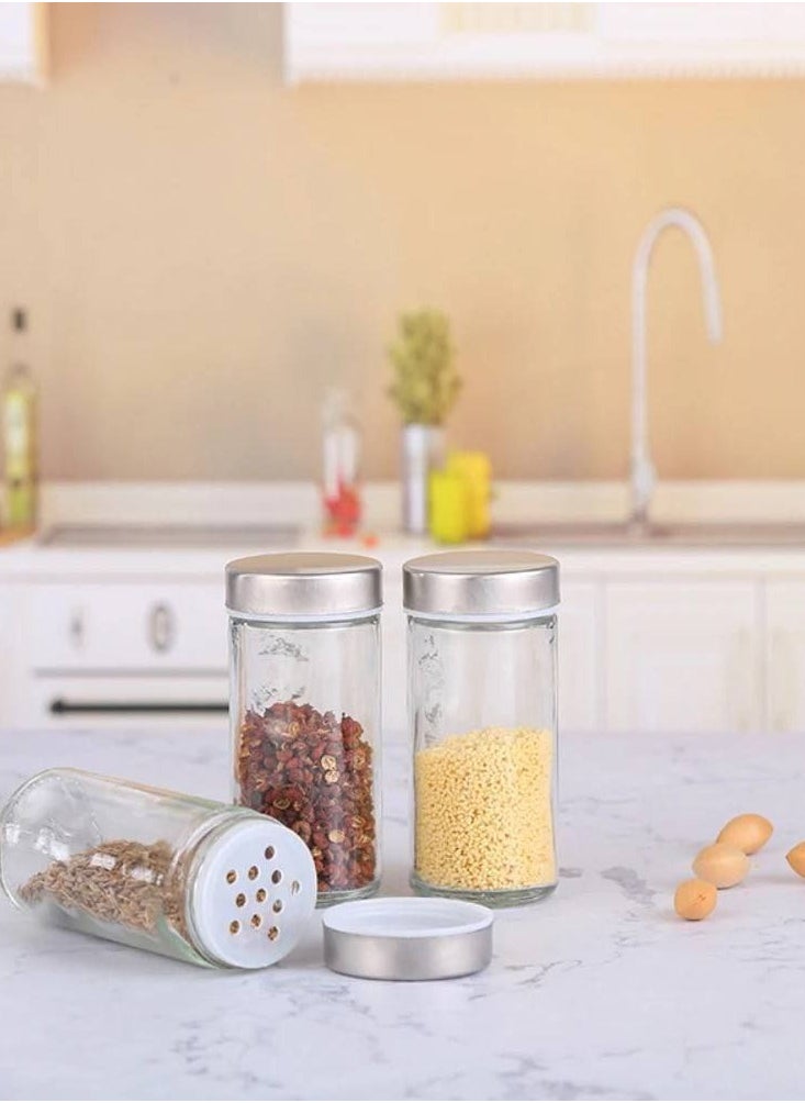 PACIFIC Spice And Seasoning Jar Set, Stand With 16 Glass Spice Jars With Stainless Steel Lid  - Image 3