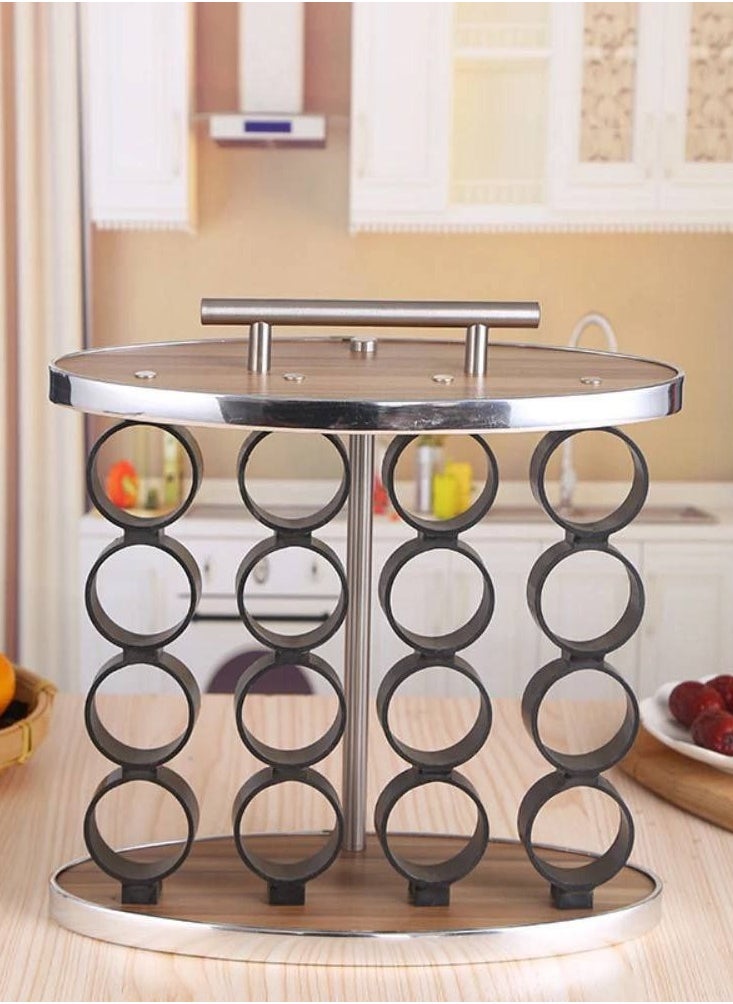 PACIFIC Spice And Seasoning Jar Set, Stand With 16 Glass Spice Jars With Stainless Steel Lid  - Image 4