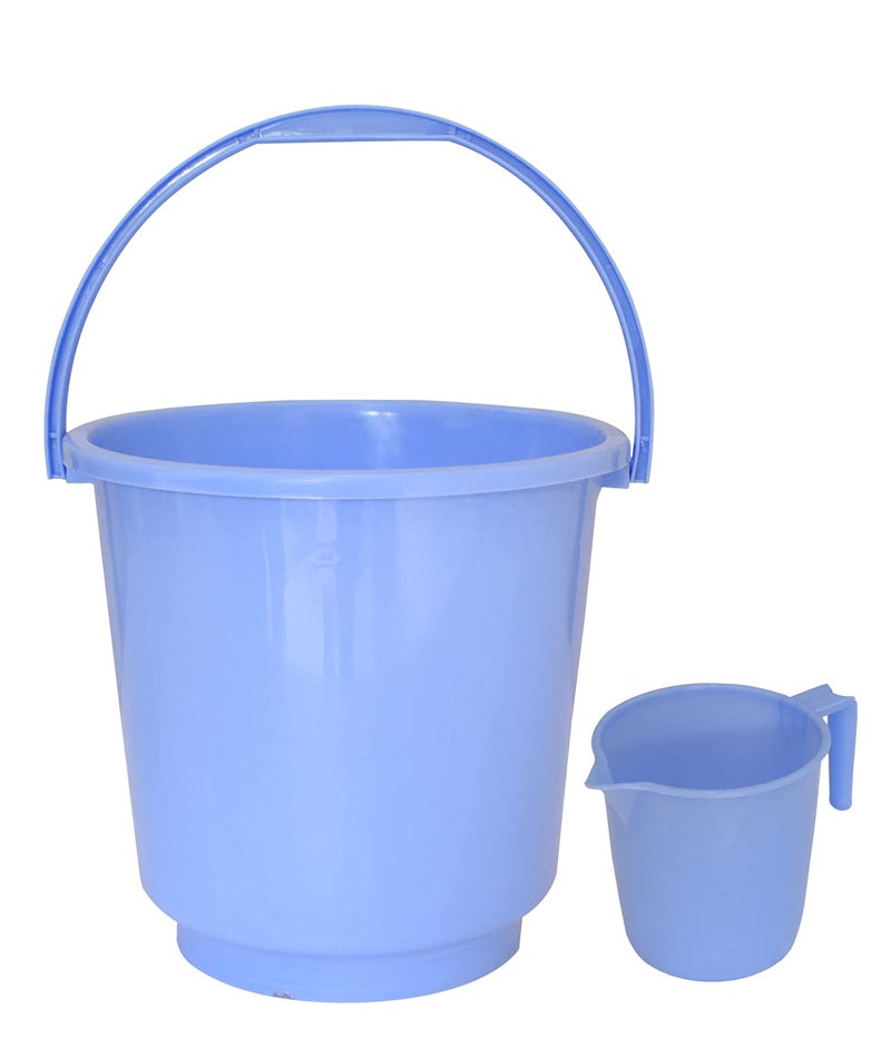 Kuber Industries Kuber Industries 2 Pieces Plastic Bathroom Bucket & Mug Set (Blue)  - Image 1