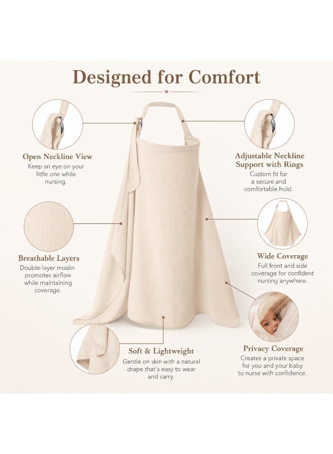 Ucanbe Double Layer Nursing Cover, Privacy Breastfeeding Cover, Multipurpose Baby Stroller Sunshade and Carrycot Cover - Image 4