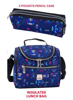 Wires 5 Piece Kids School Trolley Bag laptop compartment 2 Wheels With Lunch bag & Pencil Case  - Image 3
