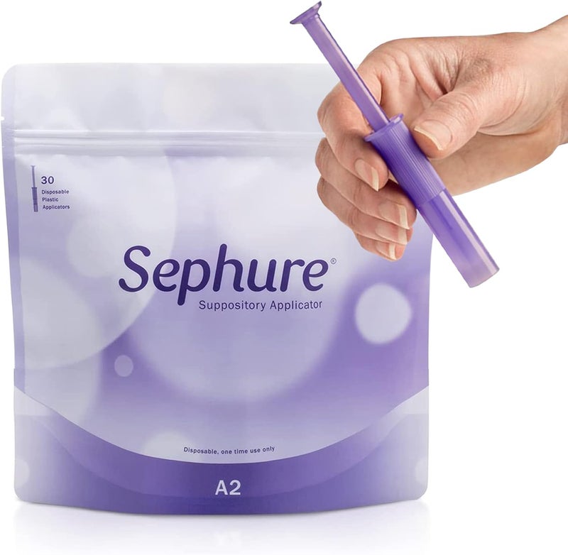 Sephure Easy-to-Use Suppository Applicator for Women and Men, Disposable Applicator for Suppositories for Constipation from Various Brands, 1-Pack, 30-Count, Size A2