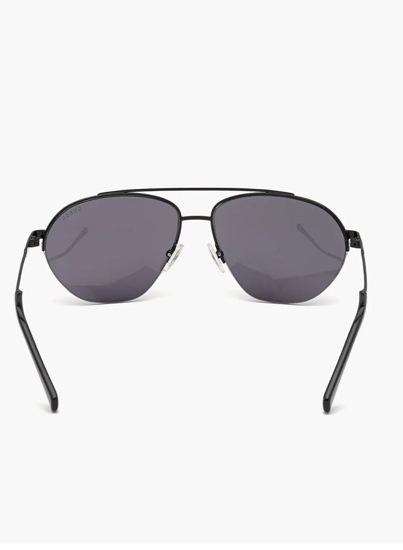 Guess Aviator Sunglasses, Shiny Black with Smoked Lenses GU00010 01A Lens Size: 61mm Large - Image 4