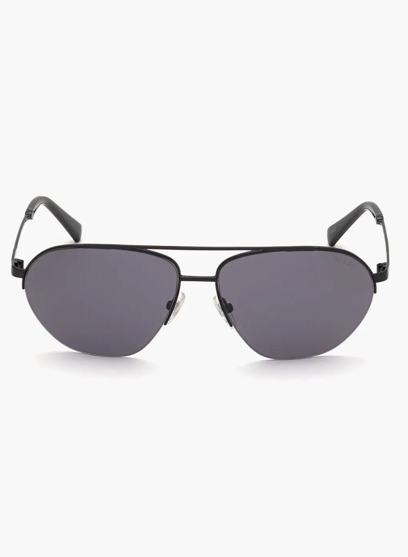 Guess Aviator Sunglasses, Shiny Black with Smoked Lenses GU00010 01A Lens Size: 61mm Large - Image 2