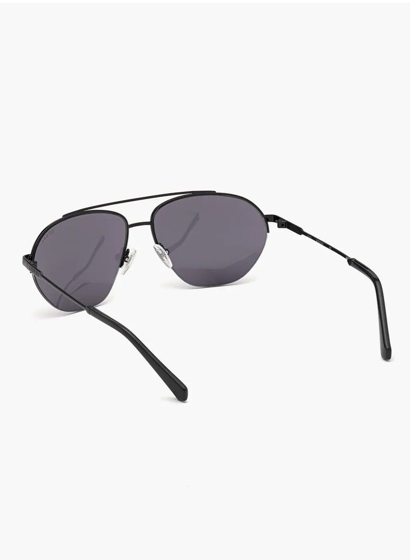 Guess Aviator Sunglasses, Shiny Black with Smoked Lenses GU00010 01A Lens Size: 61mm Large - Image 3
