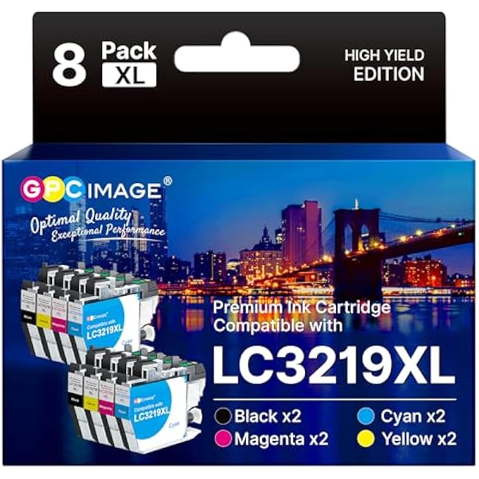 LC3219XL INK CARTRIDGE FOR BROTHER LC3219 XL LC3217 FOR BROTHER MFC-J5330DW MFC-J5335DW MFC-J5730DW MFC-J6530DW MFC-J6930DW MFC-J5930DW (2 BLACK 2 CYAN 2 YELLOW 2 MAGENTA 8 PACK) - Image 2