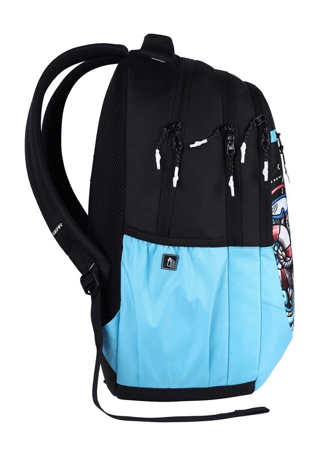 Gear Graffitti with Raincover Backpack 29 Ltrs Black-Blue School Backpack (BKPGRFTRC0105) - Image 4