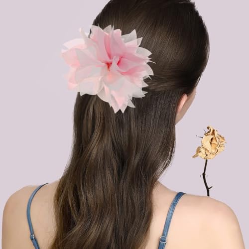MECOOL Merdia Women's Lovely Silk Flower Hair Clip Rose Brooches, 1 count (Pack of 1), Fabric, No_Stone - Image 4