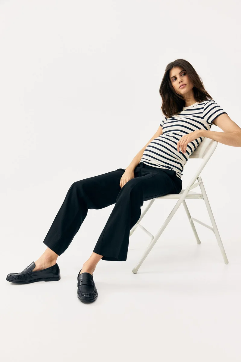 اتش اند ام بنطلون بقصّة محددة للجسم من مزيج الكتان من تشكيلة ماما