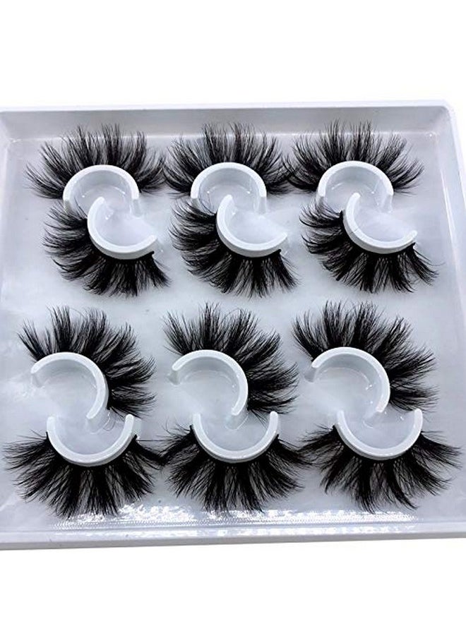 HBZGTLAD - 6 Pairs Fluffy False Eyelashes Natural Faux Mink Strip 3D Lashes Pack (Mdf 12) - Image 1