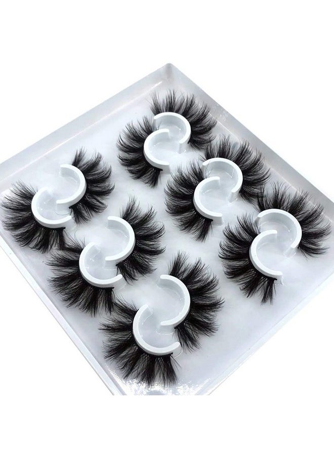 HBZGTLAD - 6 Pairs Fluffy False Eyelashes Natural Faux Mink Strip 3D Lashes Pack (Mdf 12) - Image 1