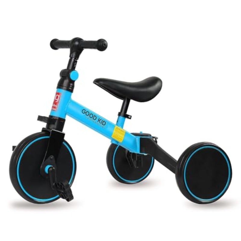 4 in 1 Balance Bike Tricycles for 1.5-5 Years Toddlers Trike with Adjustable Seat Indoor Outdoor Boys Girls First Birthday Gifts Blue - Image 1